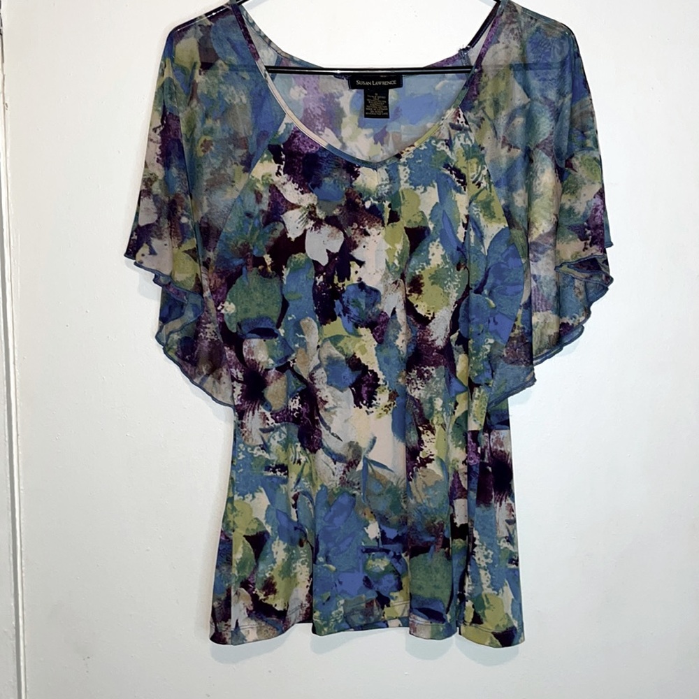 SUSAN LAWRENCE MULTICOLORED TOP WOMENS S